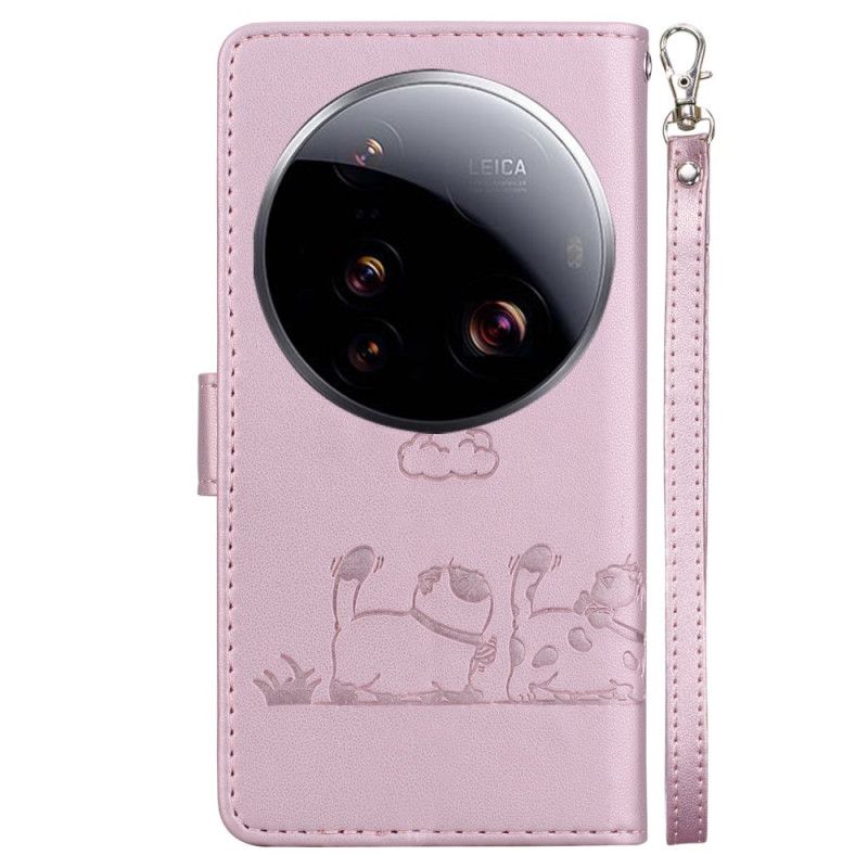 Δερματινη Θηκη Xiaomi 15 Ultra Σχέδιο Rfid Με Προστασία Και Γατάκι