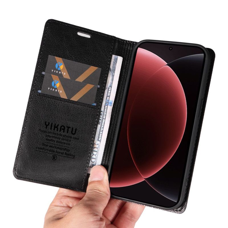 Δερματινη Θηκη Xiaomi 15 Ultra Yikatu Lychee Τεχνητό Δέρμα Σιλικόνης