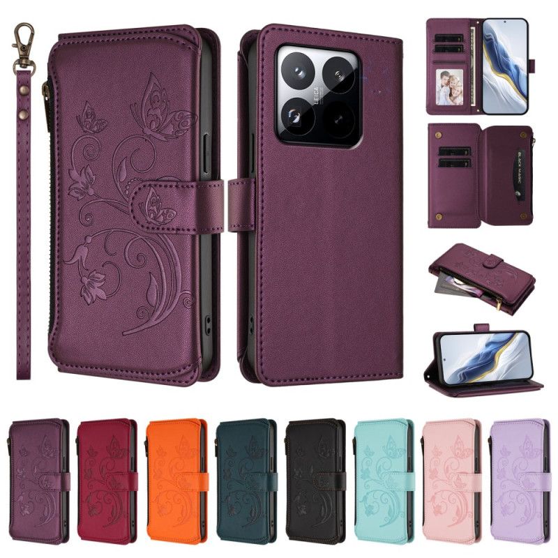 Δερματινη Θηκη Xiaomi 15t 6 Θήκες Καρτών Rfid Και Κορδόνι