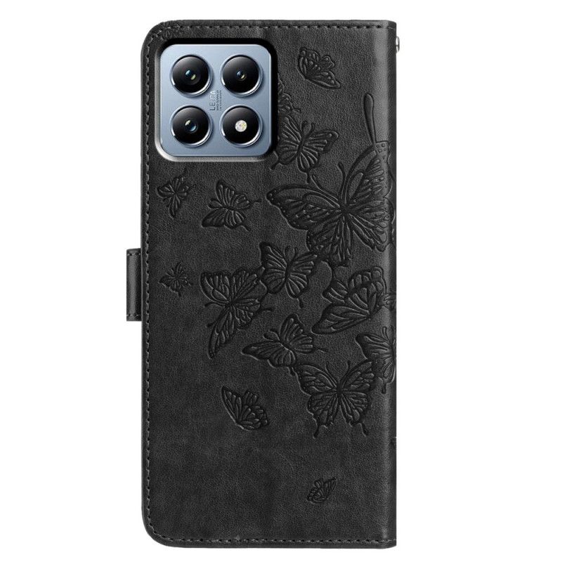 Δερματινη Θηκη Xiaomi 15t Γραφική Πεταλούδα Σιλικόνης