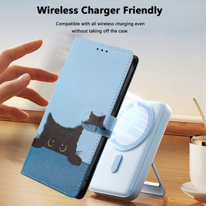 Δερματινη Θηκη Xiaomi 15t Pro Μαύρη Γάτα