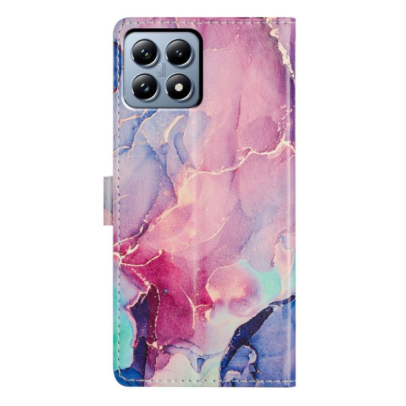 Δερματινη Θηκη Xiaomi 15t Pro Ροζ Πράσινο Μάρμαρο Σιλικόνης