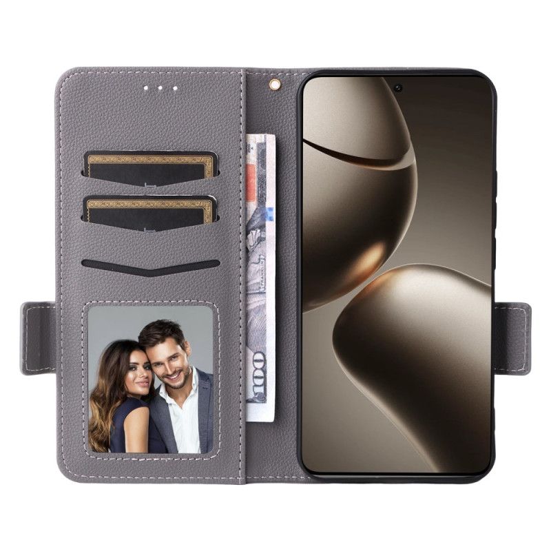 Δερματινη Θηκη Xiaomi 15t Τεχνητό Δέρμα Με Λουράκι Σιλικόνης