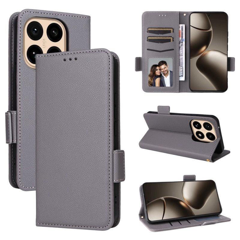 Δερματινη Θηκη Xiaomi 15t Τεχνητό Δέρμα Με Λουράκι Σιλικόνης