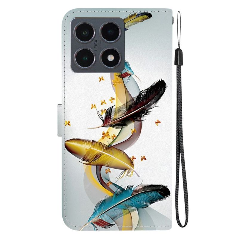 Δερματινη Θηκη Xiaomi 15t Χρυσά Φύλλα