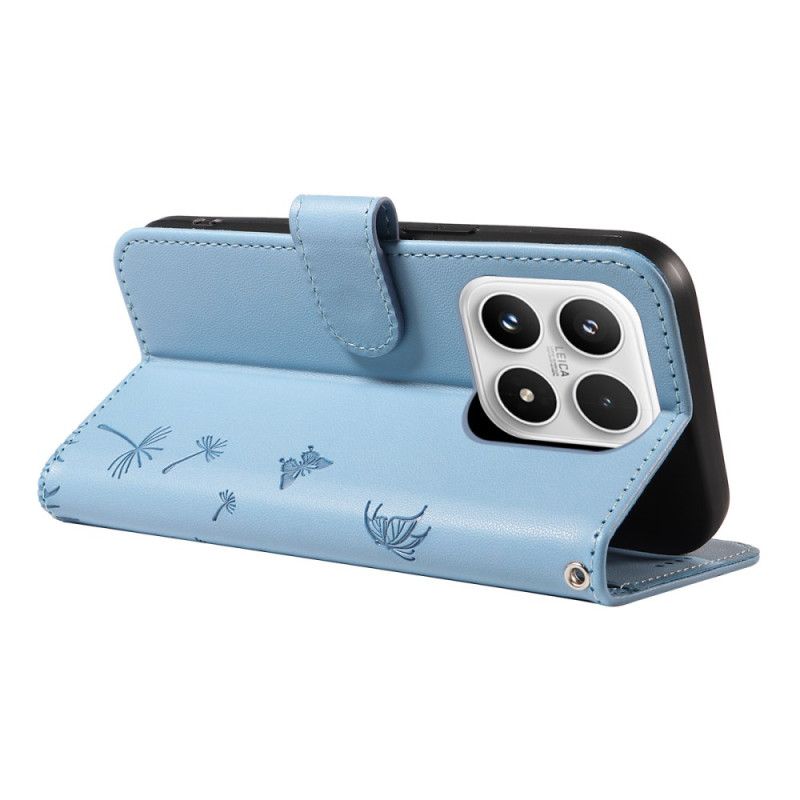 Δερματινη Θηκη Xiaomi 17 Λουράκι Με Σχέδιο Πικραλίδας Σιλικόνης