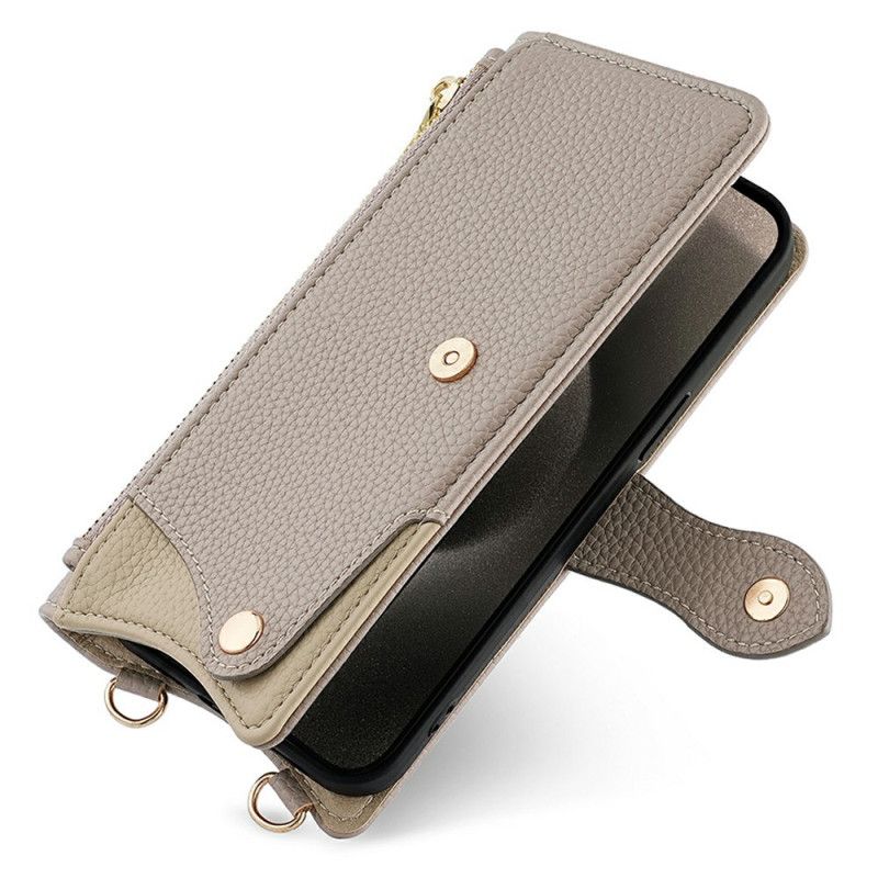 Δερματινη Θηκη Xiaomi 17 Λουράκι Ώμου Με Καθρέφτη Και Αλυσίδα Σιλικόνης