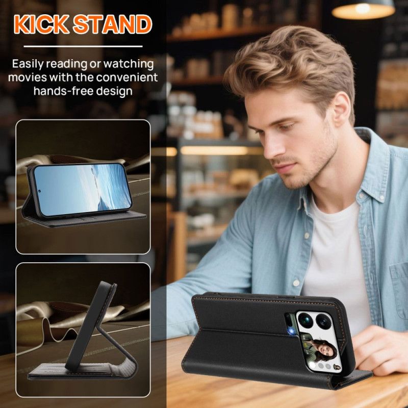 Δερματινη Θηκη Xiaomi 17 Pro Max Μαγνητικό Κλείσιμο Και Προστασία Rfid Σιλικόνης