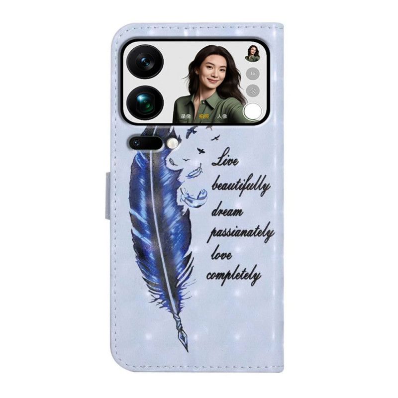 Δερματινη Θηκη Xiaomi 17 Pro Max Μπλε Φτερό