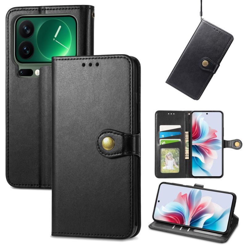 Δερματινη Θηκη Xiaomi 17 Pro Max Χρυσό Κούμπωμα