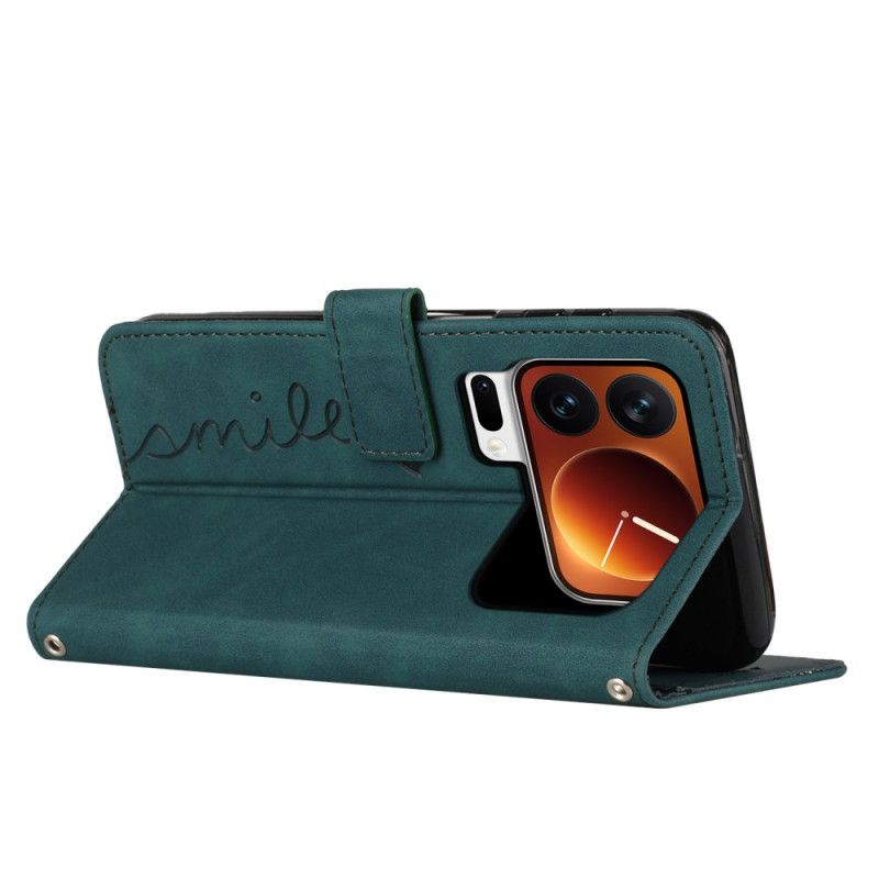 Δερματινη Θηκη Xiaomi 17 Pro Σχέδιο Με Καρδιά Και Χαμόγελο