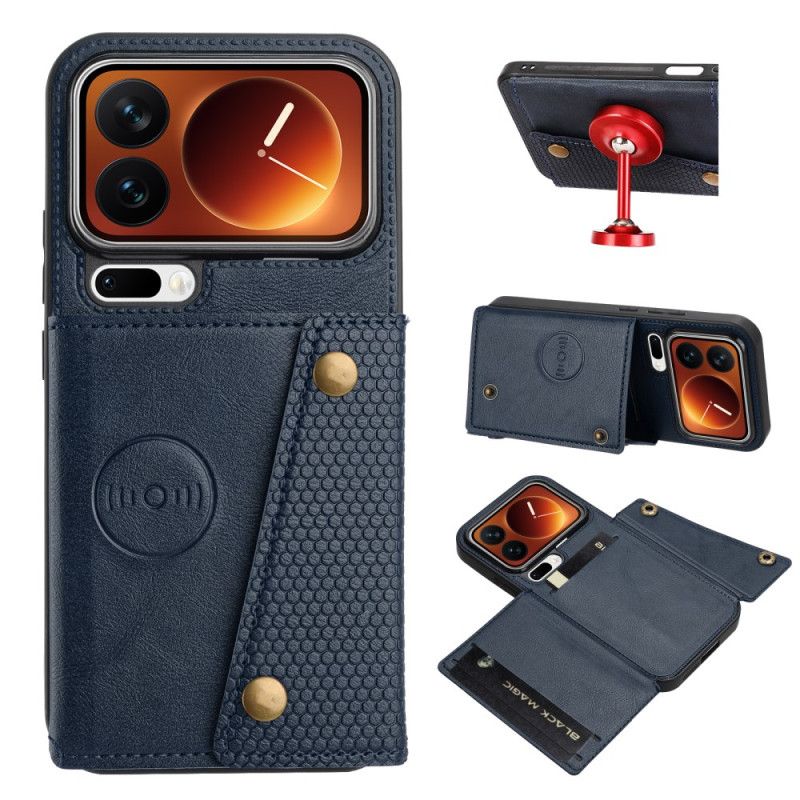 Δερματινη Θηκη Xiaomi 17 Pro Θήκη Καρτών Και Βάση Σιλικόνης