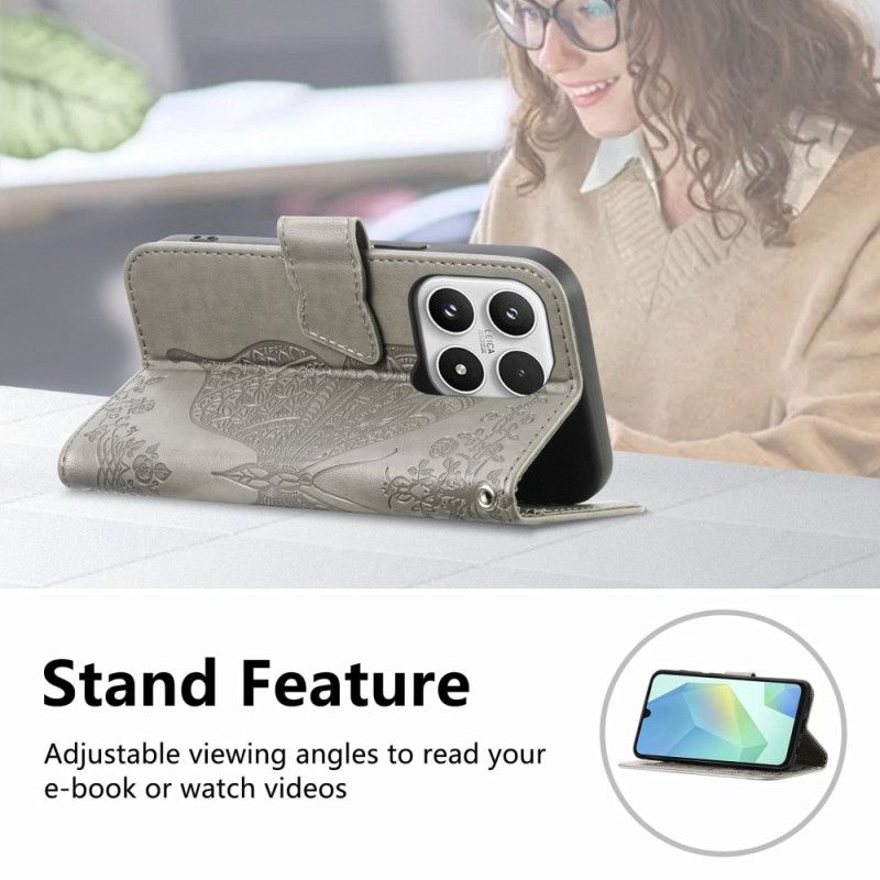 Δερματινη Θηκη Xiaomi 17 Τρισδιάστατη Πεταλούδα Και Στρας