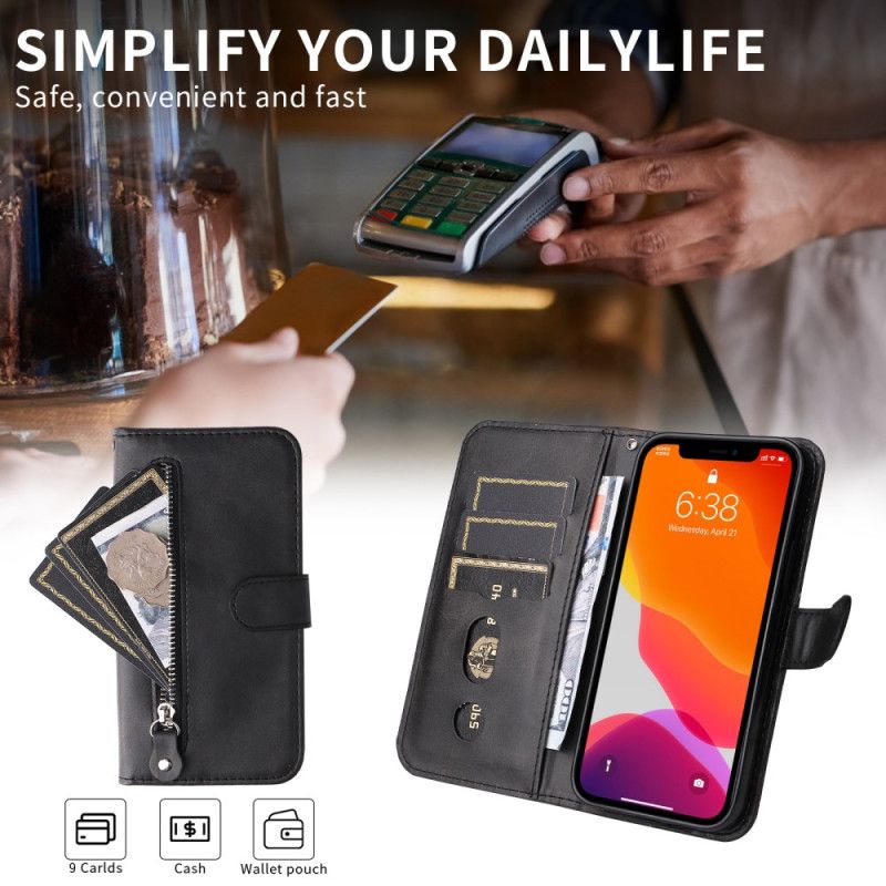 Δερματινη Θηκη Xiaomi 17 Τσέπη Με Φερμουάρ Σιλικόνης