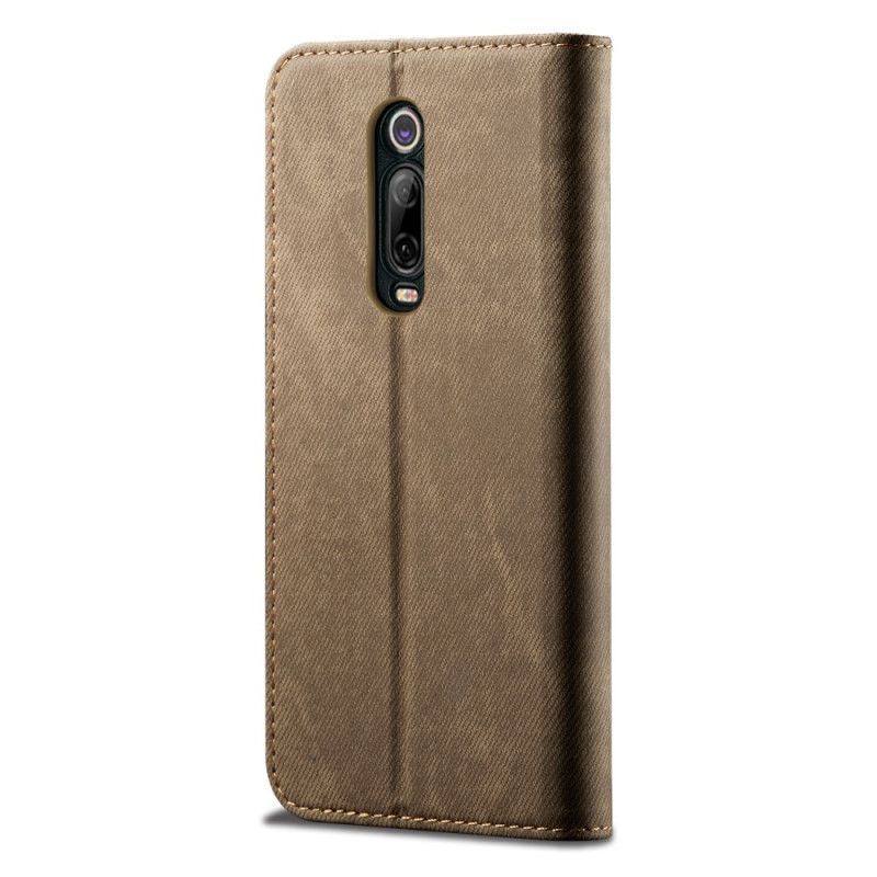 δερματινη θηκη Xiaomi Mi 9T / Mi 9T Pro Μαύρο Ύφασμα Τζιν