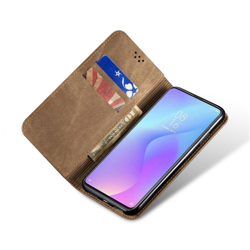 δερματινη θηκη Xiaomi Mi 9T / Mi 9T Pro Μαύρο Ύφασμα Τζιν