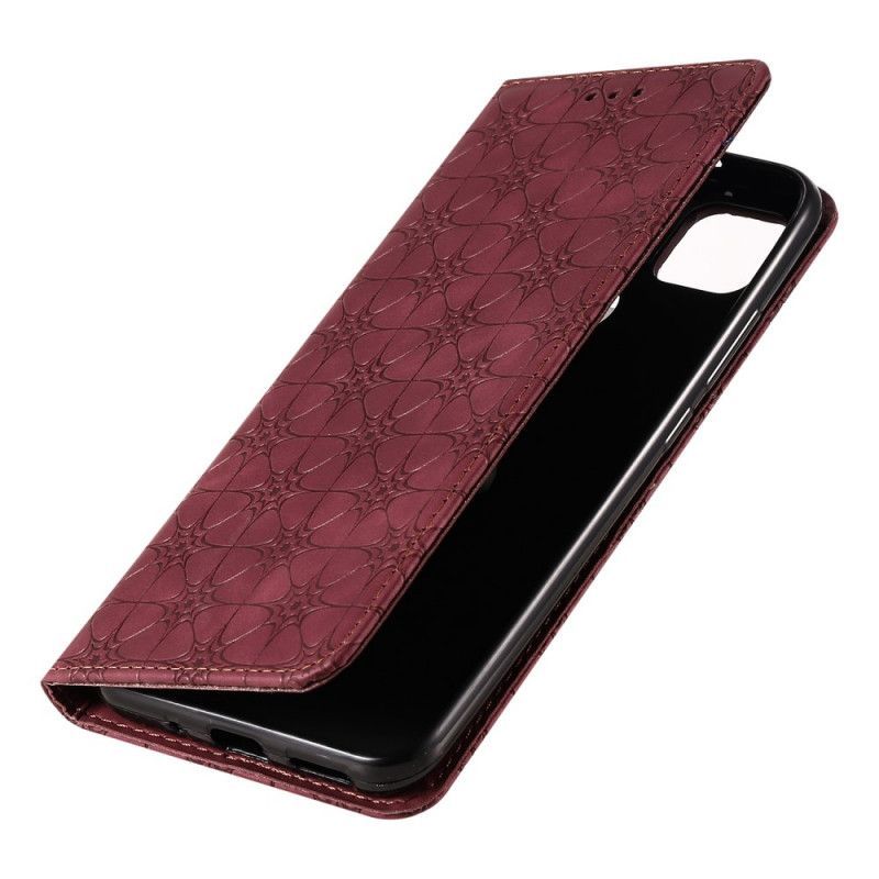 δερματινη θηκη Xiaomi Redmi 9C Κόκκινο Μπαρόκ Λουλούδια Πρωτότυπος