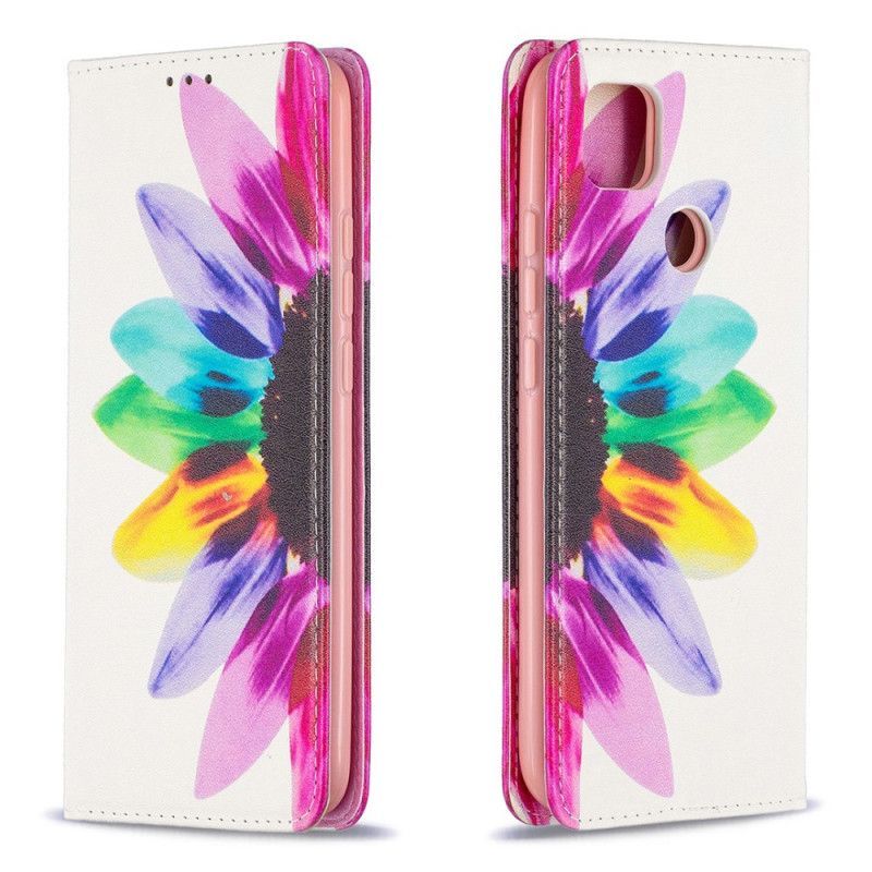 δερματινη θηκη Xiaomi Redmi 9C Λουλούδι Ακουαρέλας