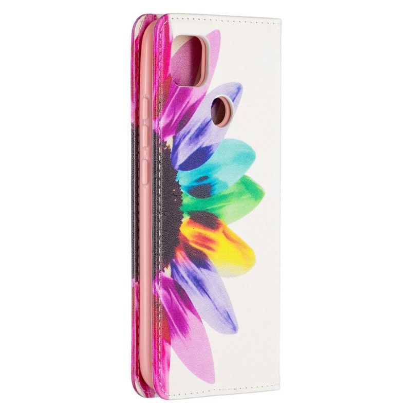 δερματινη θηκη Xiaomi Redmi 9C Λουλούδι Ακουαρέλας