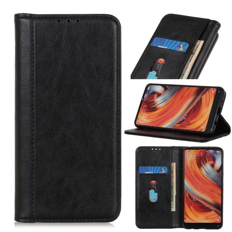 δερματινη θηκη Xiaomi Redmi 9C Μαύρο Γούρι Από Σπαστό Δέρμα Λίτσι
