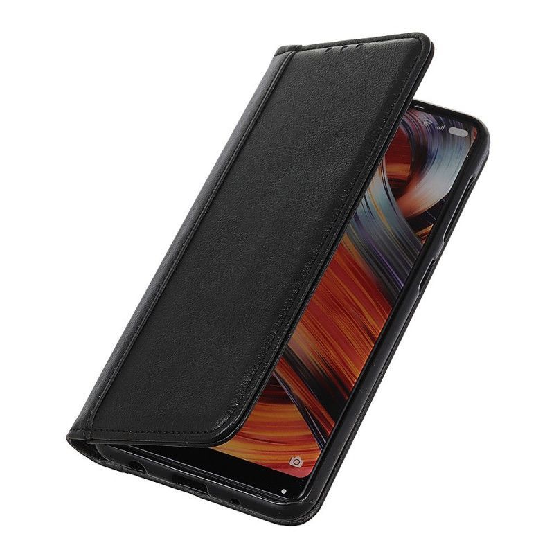 δερματινη θηκη Xiaomi Redmi 9C Μαύρο Γούρι Από Σπαστό Δέρμα Λίτσι