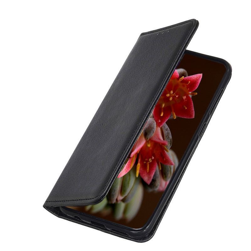 δερματινη θηκη Xiaomi Redmi 9C Μαύρο Σχιστό Δέρμα Λίτσι