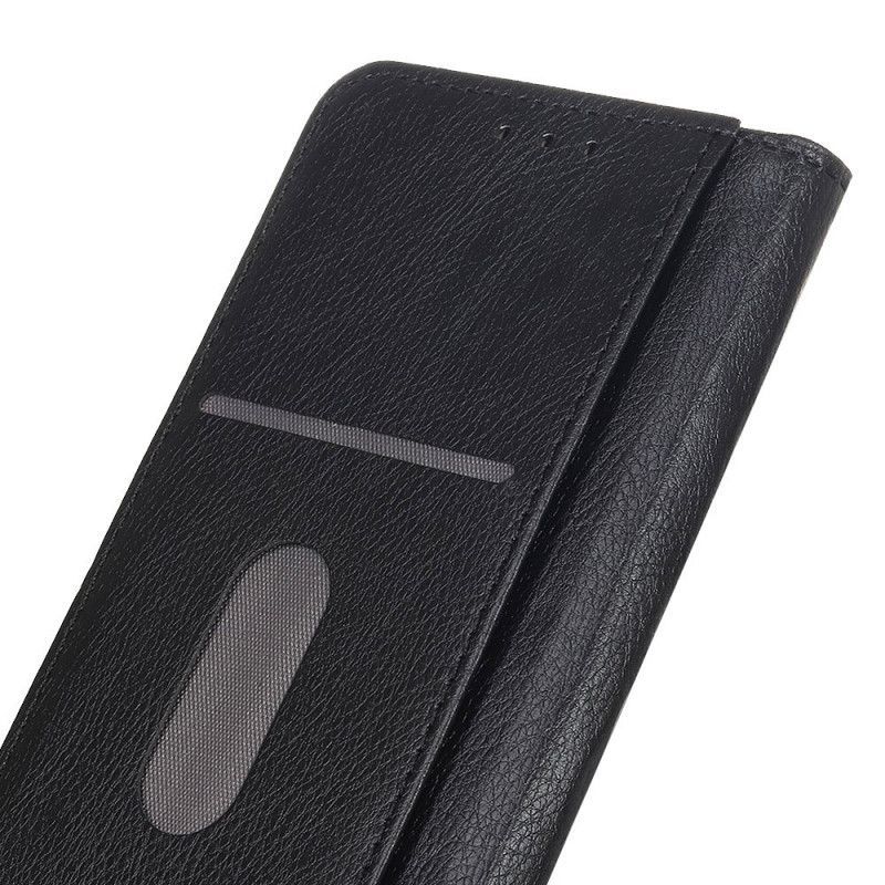 δερματινη θηκη Xiaomi Redmi 9C Μαύρο Σχιστό Δέρμα Λίτσι