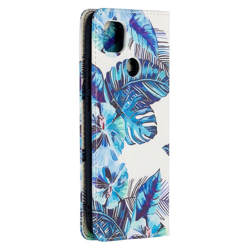 δερματινη θηκη Xiaomi Redmi 9C Πράσινο Φύλλα σιλικόνης