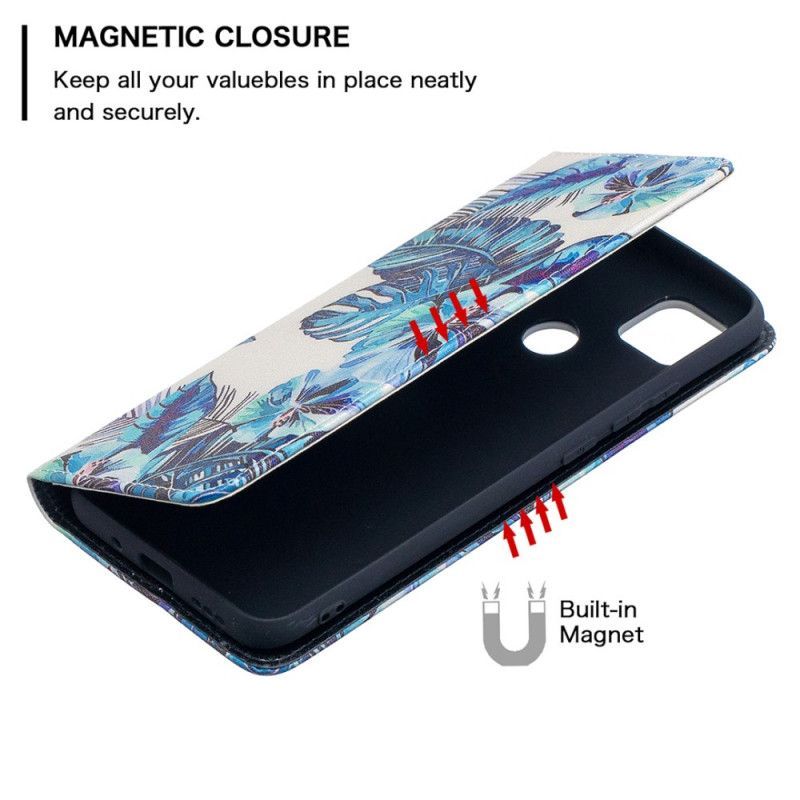 δερματινη θηκη Xiaomi Redmi 9C Πράσινο Φύλλα σιλικόνης