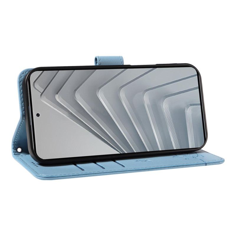 Δερματινη Θηκη Xiaomi Redmi Note 14 4g Διασκεδαστική Γάτα Με Λουρί