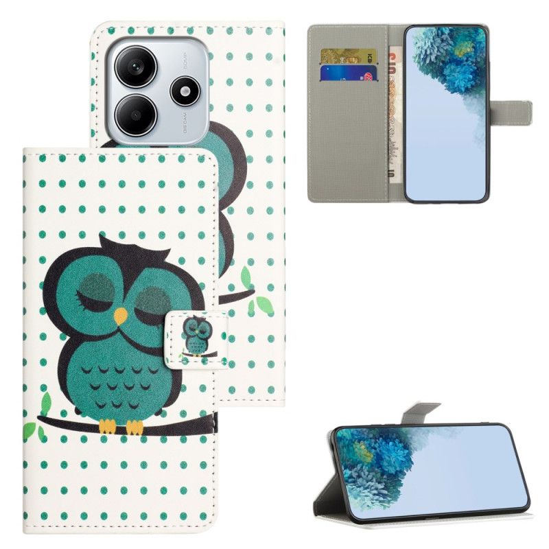 Δερματινη Θηκη Xiaomi Redmi Note 14 4g Κοιμωμένη Κουκουβάγια