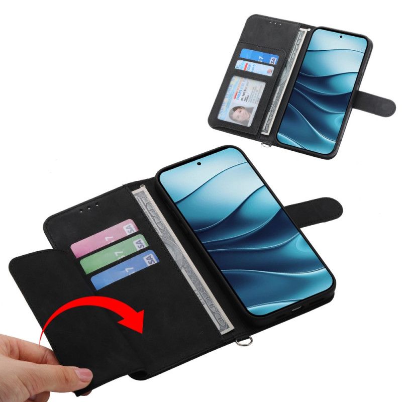 Δερματινη Θηκη Xiaomi Redmi Note 14 4g Λουλουδάτο Μοτίβο Και Λουράκια