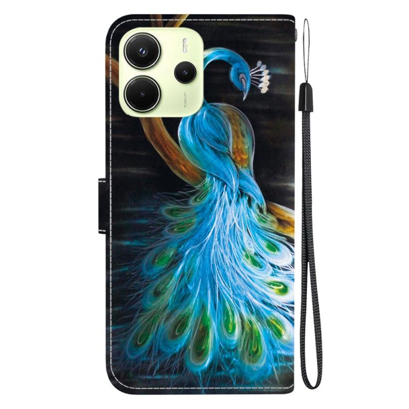 Δερματινη Θηκη Xiaomi Redmi Note 14 4g Μοτίβο Παγωνιού