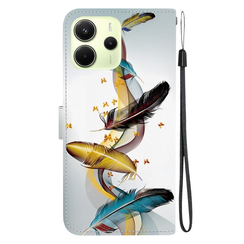 Δερματινη Θηκη Xiaomi Redmi Note 14 4g Πολύχρωμα Φτερά