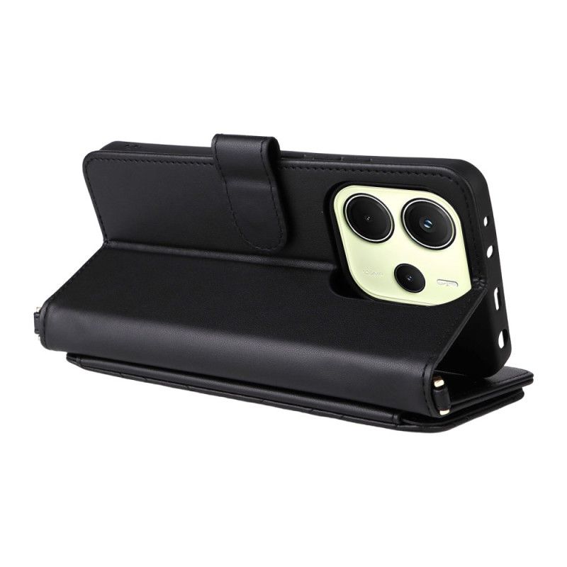 Δερματινη Θηκη Xiaomi Redmi Note 14 4g Πορτοφόλι Premium Με Λουρί Και Λουρί Ώμου