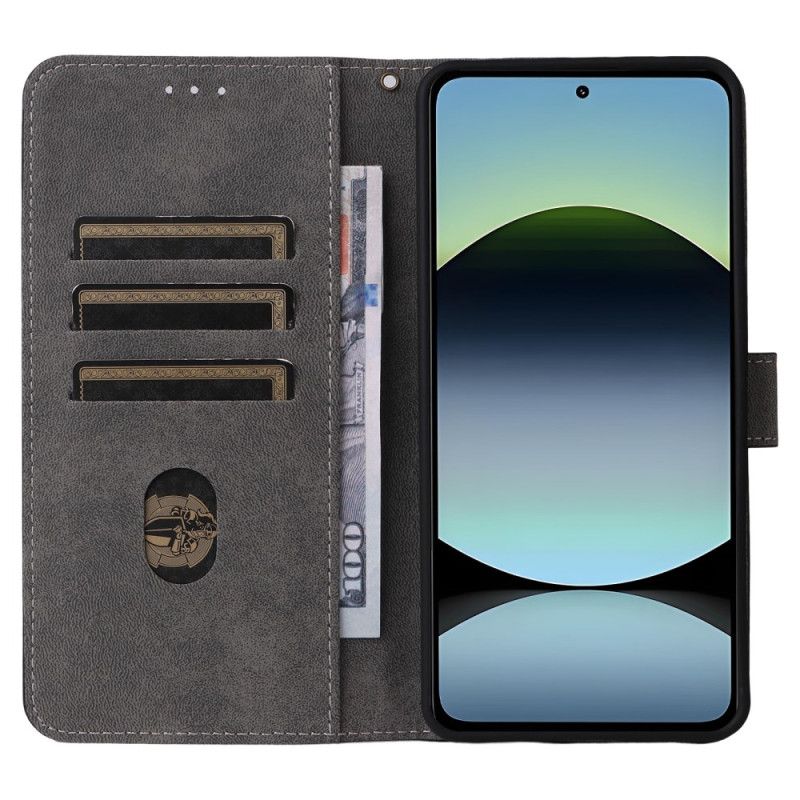 Δερματινη Θηκη Xiaomi Redmi Note 14 4g Προστασία Rfid Εφέ Σουέτ Με Λουρί Σιλικόνης