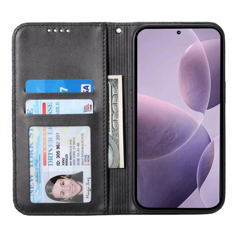 Δερματινη Θηκη Xiaomi Redmi Note 14 4g Σχέδιο Διαμαντιών Με Λουράκι Σιλικόνης