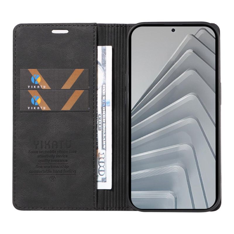 Δερματινη Θηκη Xiaomi Redmi Note 14 4g Ykatu Καφέ Σουέτ Εφέ Σιλικόνης