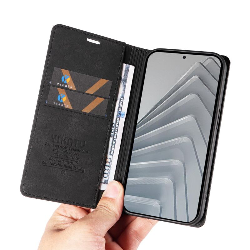 Δερματινη Θηκη Xiaomi Redmi Note 14 4g Ykatu Καφέ Σουέτ Εφέ Σιλικόνης