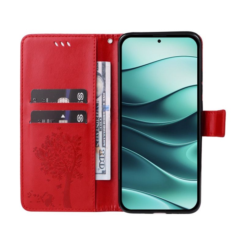 Δερματινη Θηκη Xiaomi Redmi Note 14 5g Γάτα Και Δέντρο Lnaière