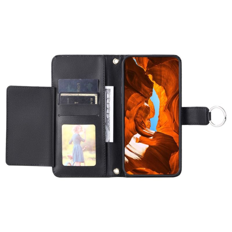 Δερματινη Θηκη Xiaomi Redmi Note 14 5g Καπιτονέ Με Λουράκι Και Λουράκι Ώμου