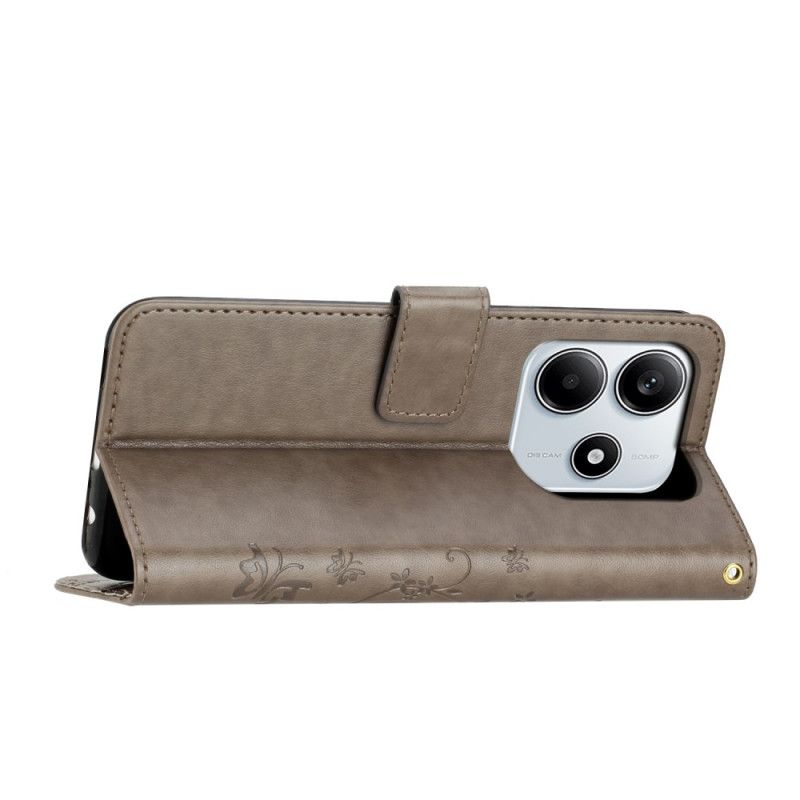 Δερματινη Θηκη Xiaomi Redmi Note 14 5g Λουλούδια Και Πεταλούδες Σιλικόνης