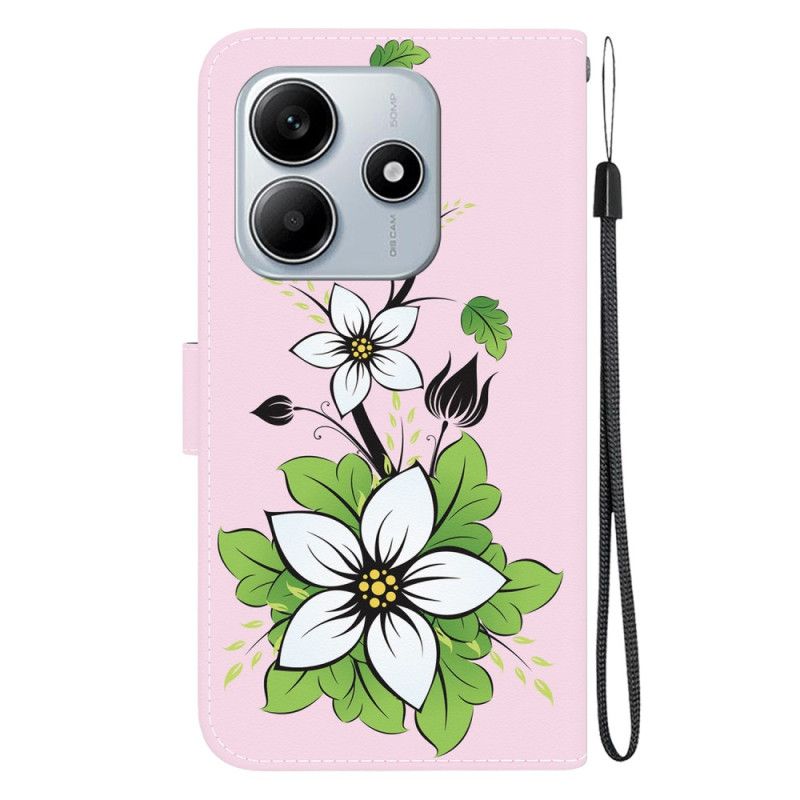 Δερματινη Θηκη Xiaomi Redmi Note 14 5g Σχέδιο Κρίνου