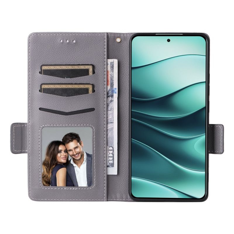 Δερματινη Θηκη Xiaomi Redmi Note 14 5g Υφή Λίτσι Με Λουράκι