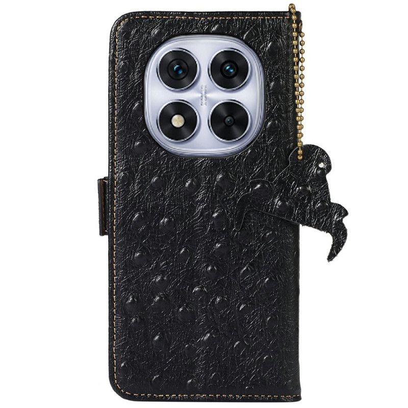 Δερματινη Θηκη Xiaomi Redmi Note 14 Pro 4g Δέρμα Στρουθοκαμήλου Με Προστασία Από Rfid