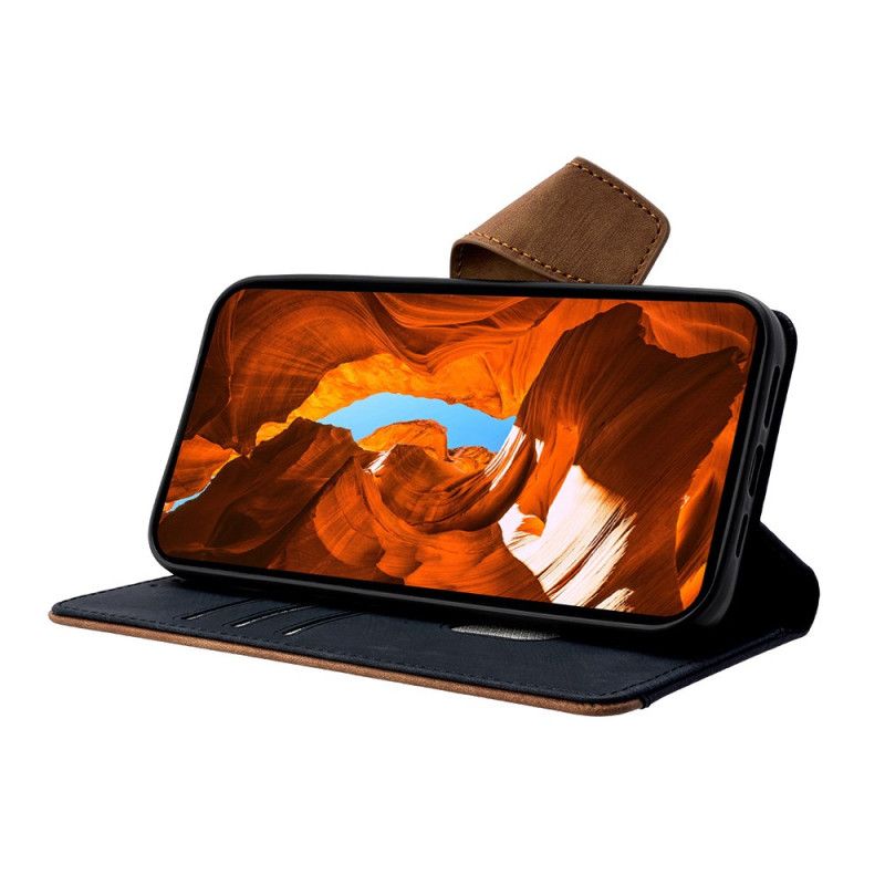 Δερματινη Θηκη Xiaomi Redmi Note 14 Pro 4g Δίχρωμο Εφέ Σουέτ Με Προστασία Rfid