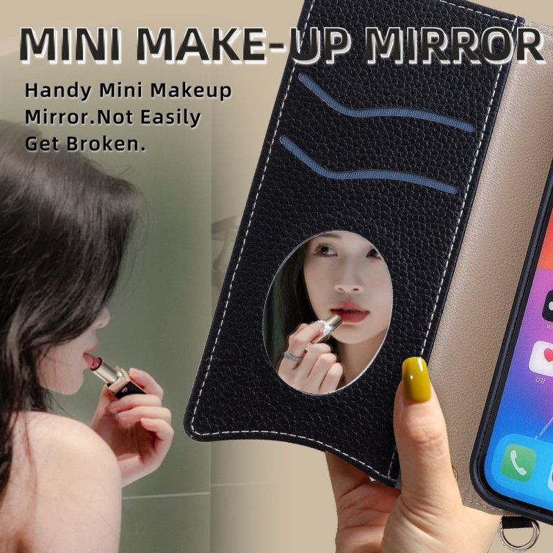 Δερματινη Θηκη Xiaomi Redmi Note 14 Pro 4g Δίχρωμο Πορτοφόλι Με Αλυσίδα Σιλικόνης