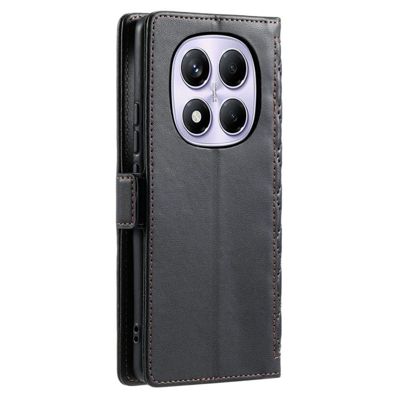 Δερματινη Θηκη Xiaomi Redmi Note 14 Pro 4g Καπιτονέ Με Λουράκι Σιλικόνης