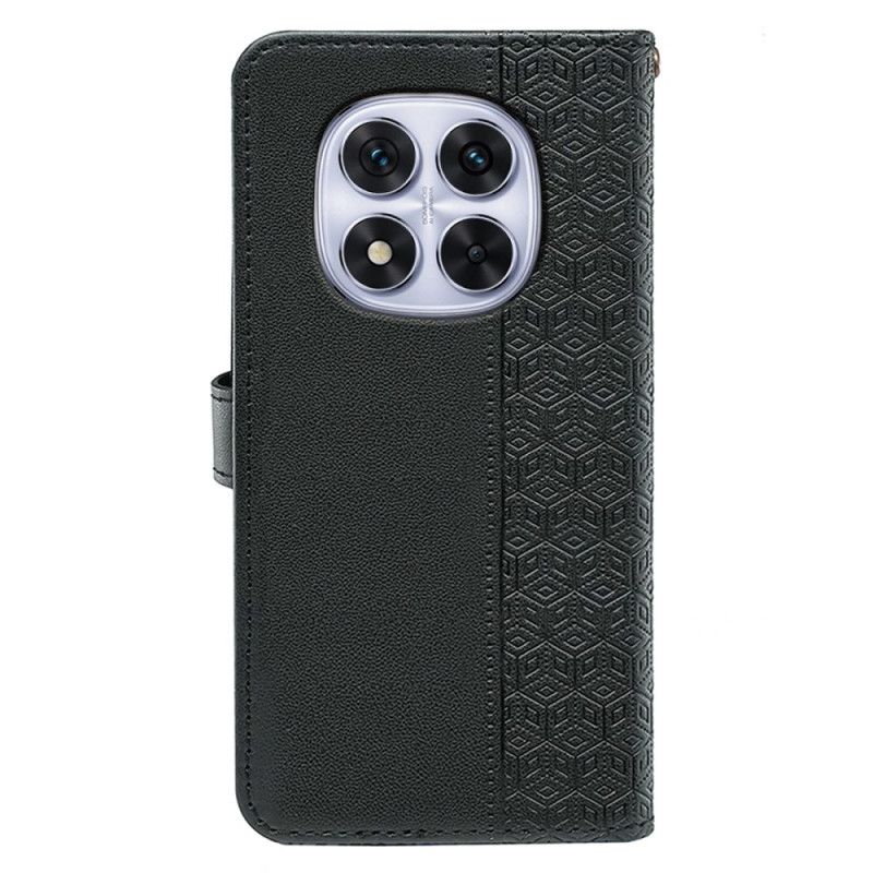 Δερματινη Θηκη Xiaomi Redmi Note 14 Pro 4g Κύβοι Με Περίγραμμα Και Τιράντες Σιλικόνης