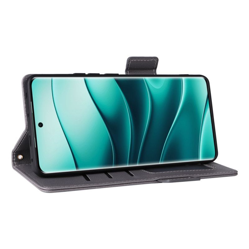 Δερματινη Θηκη Xiaomi Redmi Note 14 Pro 4g Λουράκι Από Τεχνητό Δέρμα Λίτσι Σιλικόνης